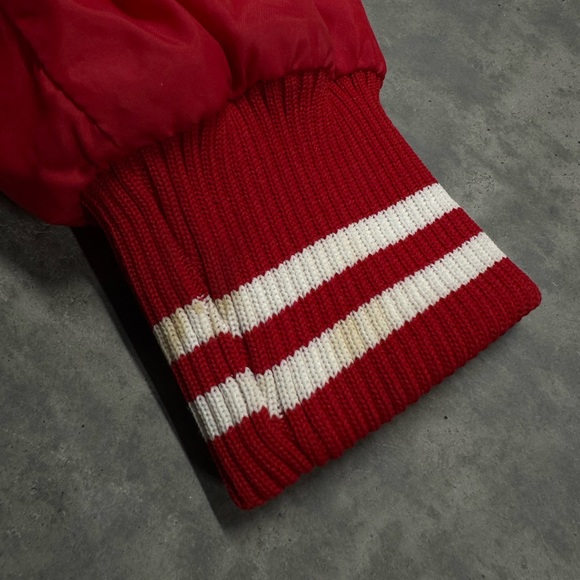 Vintage Champion Red Varsity-Style Men's Bomber Jacket - Picture 6 of 6